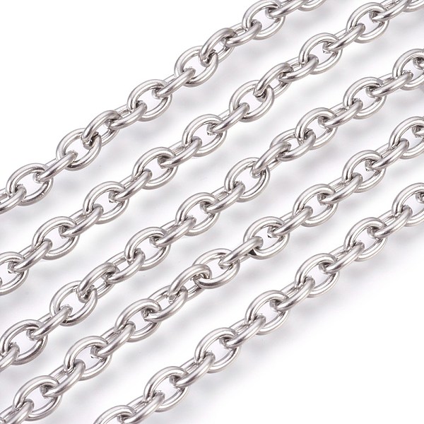

PandaHall 304 Stainless Steel Cable Chains, Unwelded, Oval, Stainless Steel Color, 8x6x1.5mm 304 Stainless Steel