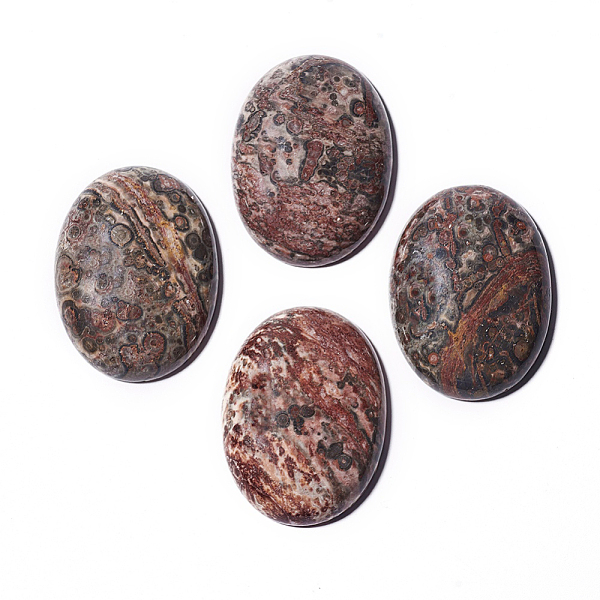 

PandaHall Natural Leopard Skin Cabochons, Oval, Goldenrod, 40x30x7mm Leopard Skin Jasper Oval Gold