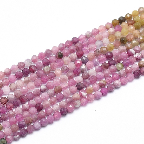

PandaHall Natural Tourmaline Beads Strands, Faceted, Round, 3.5mm, Hole: 0.7mm, about 115pcs/strand, 15.55 inch(39.5cm) Tourmaline Round