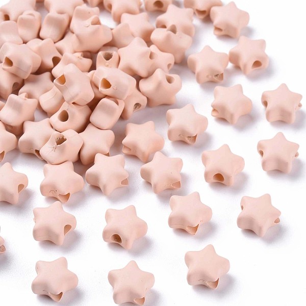 

PandaHall Spray Painted Acrylic Beads, Star, Pink, 8.5x9.5x5mm, Hole: 2mm, about 2050pcs/500g Acrylic Star Pink