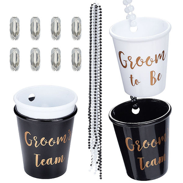 

PandaHall CRASPIRE 8Sets 2 Colors DIY Word Shot Glass Necklace Making Kits, Including Plastic Beaded Chain & Cup Pendants, Metal Button..., Multicolor
