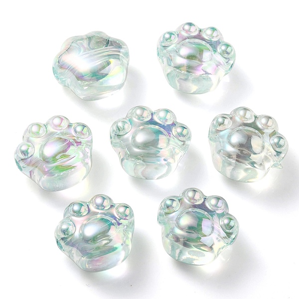 

PandaHall UV Plating Rainbow Iridescent Acrylic Beads, Cat Paw Print, Azure, 16x18.5x13mm, Hole: 3mm Acrylic Others Blue
