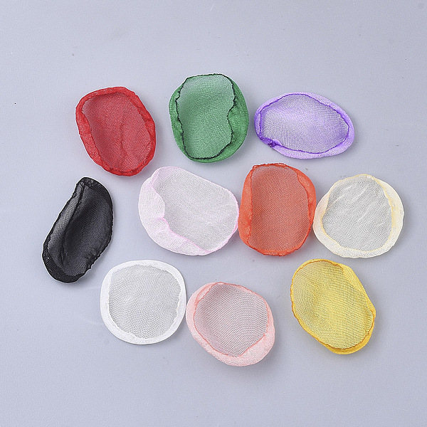 

PandaHall Organza Fabric For DIY Jewelry Making Crafts, Flat Round, Mixed Color, 19~26.5x23.5~28.5mm Organza Multicolor