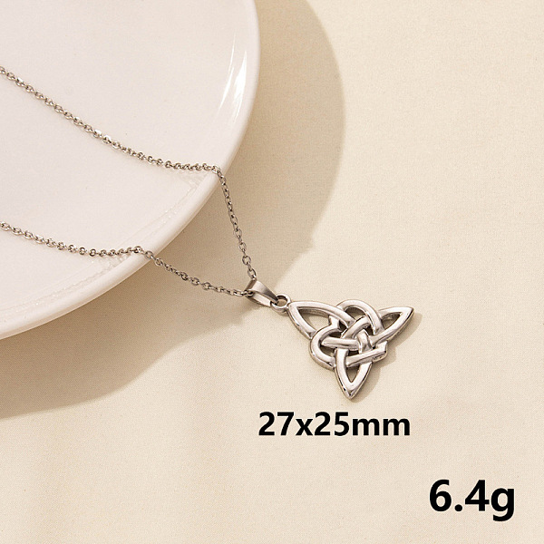 

PandaHall Stainless Steel Trinity Knot Pendant Necklaces, Cable Chain Necklaces for Women Stainless Steel Trinity Knot