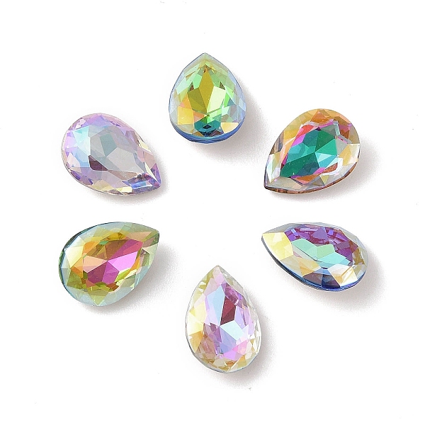 

PandaHall Glass Rhinestone Cabochons, Flat Back & Back Plated, Faceted, Teardrop, Mixed Color, 14x10x5.5mm Glass Rhinestone Teardrop..., Multicolor