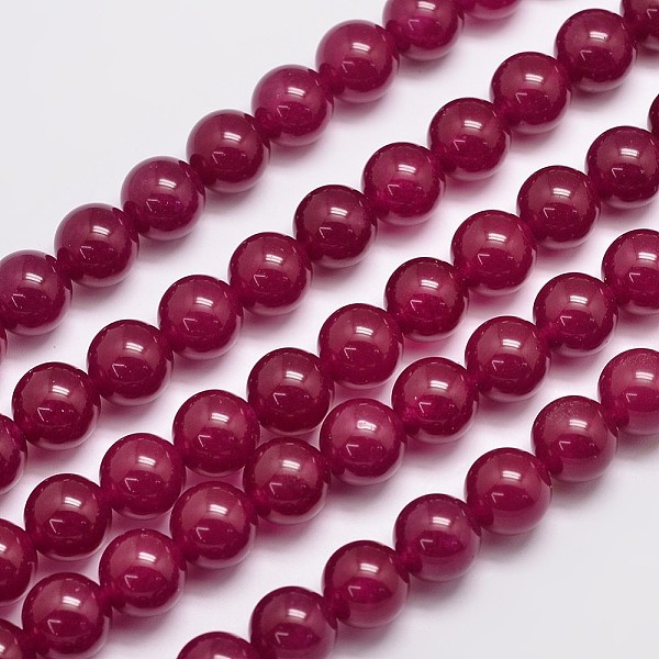 

PandaHall Natural & Dyed Malaysia Jade Bead Strands, Round, Medium Violet Red, 12mm, Hole: 1.0mm, about 31pcs/strand, 15 inch Malaysia Jade...