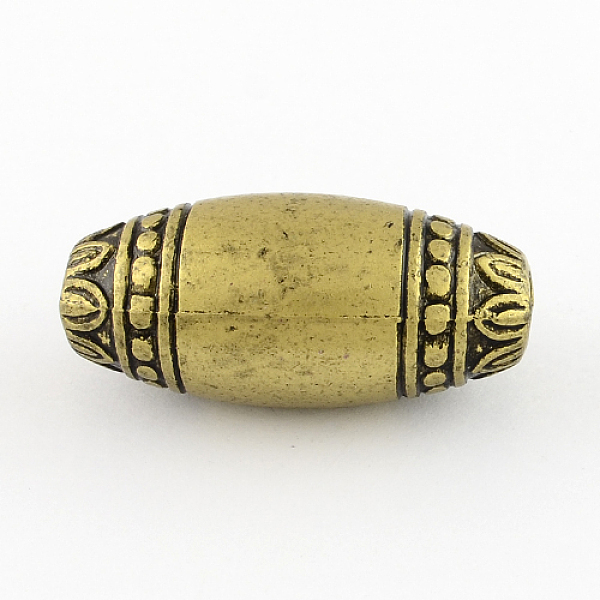 

PandaHall Antique Acrylic Beads, Large Hole Beads, Oval, Antique Bronze Plated, 38x18mm, Hole: 5.5mm, about 78pcs/500g Acrylic Oval