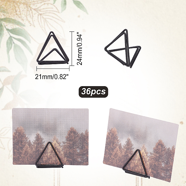 

PandaHall OLYCRAFT 36pcs Mini Place Card Holders Cute Table Card Holders Triangle Shape Wedding Table Number Holders Black Photo Holder...
