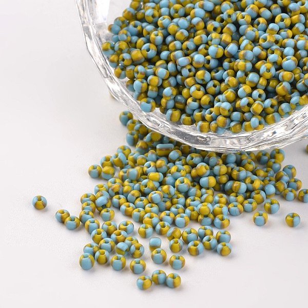 

PandaHall 12/0 Opaque Colours Seep Glass Beads, Round Seed Beads, Light Sea Green, 1.5~2x2mm, Hole: 0.5mm, about 22500pcs/450g Glass Green