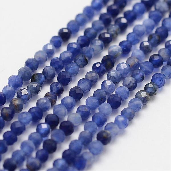 

PandaHall Natural Grade A Sodalite Beads Strands, Round, Faceted, 2mm, Hole: 0.5mm, about 195pcs/strand, 15.3 inch(39cm) Sodalite Round