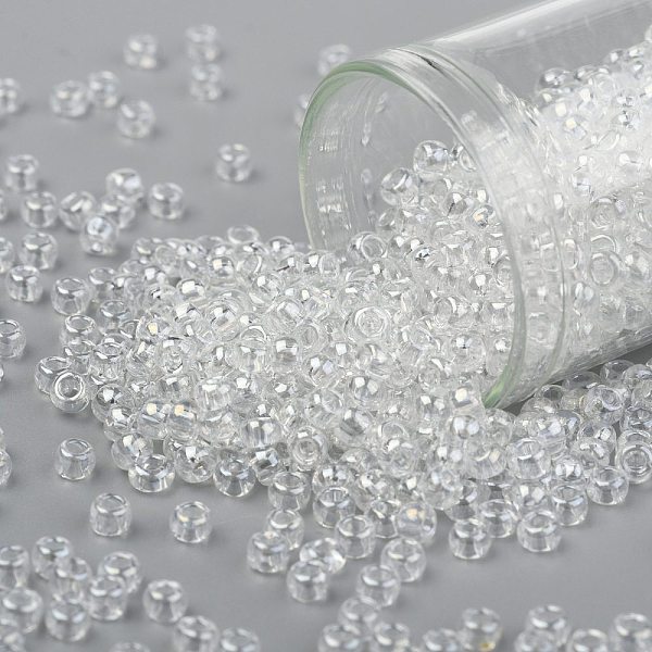 

PandaHall TOHO Round Seed Beads, Japanese Seed Beads, (101) Crystal Transparent Luster, 8/0, 3mm, Hole: 1mm, about 10000pcs/pound Glass..., Clear