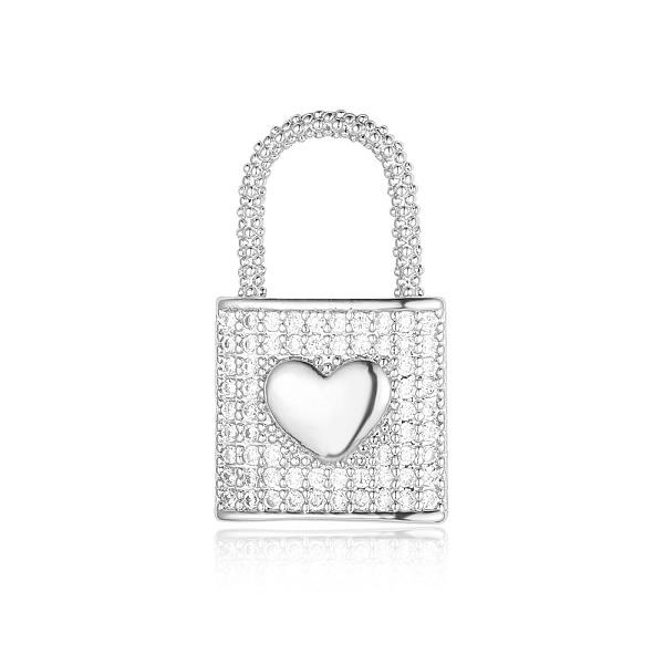 

PandaHall Brass Micro Pave Clear Cubic Zirconia Pendants, Lock Charms, Platinum, 24x14x2.4mm Brass+Cubic Zirconia Lock Clear