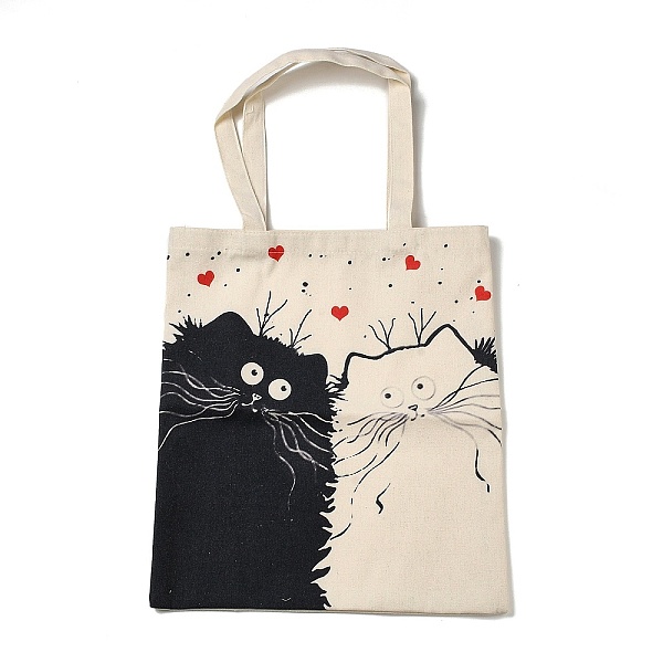 

PandaHall Printed Canvas Women's Tote Bags, with Handle, Shoulder Bags for Shopping, Rectangle with Cat Pattern, Wheat, 61cm Cloth Cat Shape..., Orange