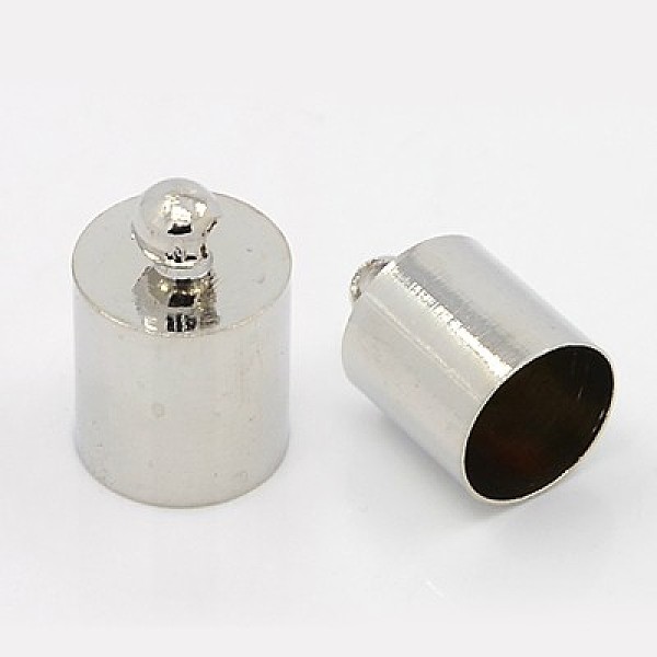 

PandaHall Brass Cord Ends, End Caps, Platinum, 14x10mm, Hole: 1mm, Inner Diameter: 9mm Brass