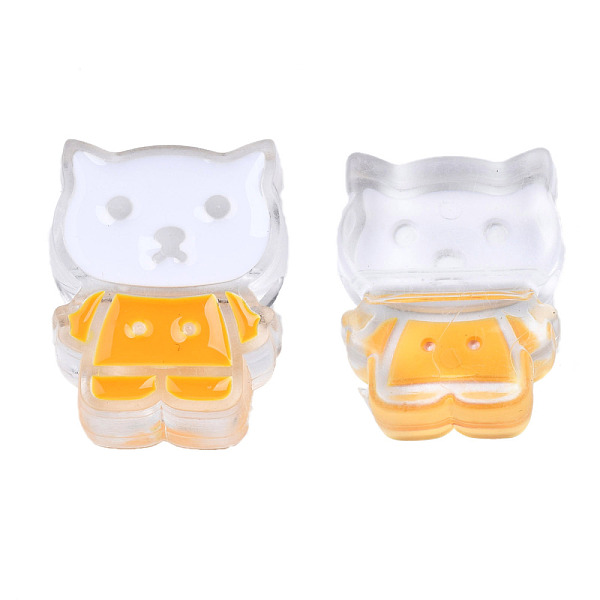 

PandaHall Transparent Acrylic Enamel Beads, Cat, Orange, 27x21x8mm, Hole: 3.5mm Acrylic Cat Shape Orange