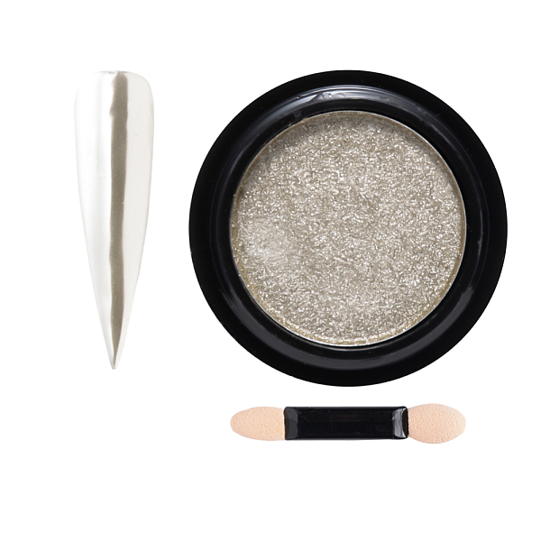 

PandaHall Chameleon Color Mirror Nail Powder, Shinning Mirror Effect, with One Brush, Beige, 40x17mm, about 0.5g/box Plastic Others Yellow
