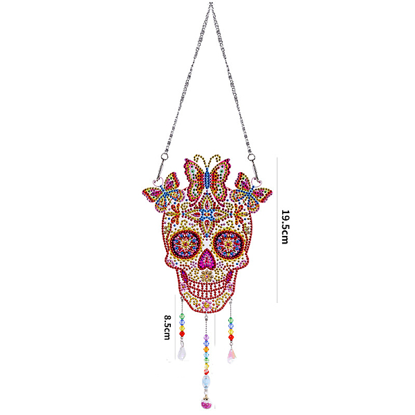 

PandaHall DIY Resin Sun Catcher Pendant Decoration Diamond Painting Kit, for Home Decorations, Skull, Halloween Theme, Mixed Color, 195mm..., Multicolor