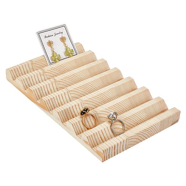 

PandaHall 7-Slot Rectangle Wood Jewelry Slotted Display Stands, Wooden Jewelry Organizer Holder for Rings, Earring Display Cards and Photo...