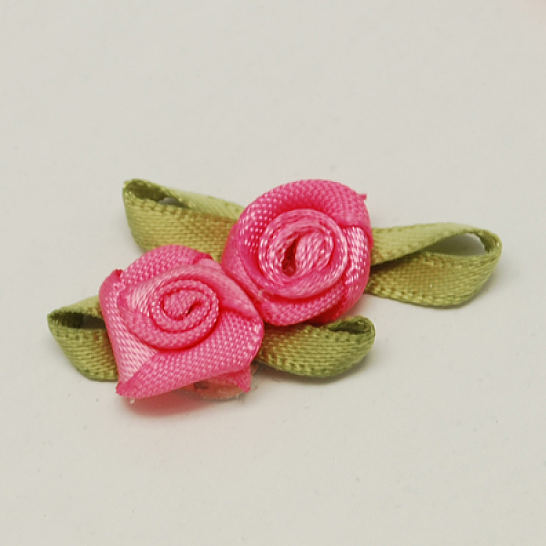 

PandaHall Handmade Woven Costume Accessories, Flower, Fuchsia, 11x24x6mm Cloth Flower Pink