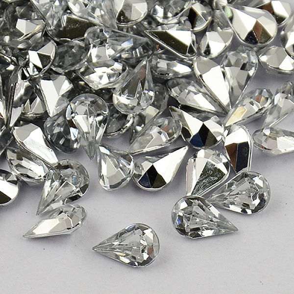 

PandaHall Garment Accessories Pointed Back Taiwan Acrylic Rhinestone Cabochons, Faceted Drop, Clear, 13x8x5mm Acrylic Rhinestone Teardrop...