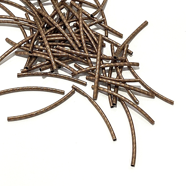

PandaHall Brass Tube Beads, Curved, Red Copper, 35x2mm, Hole: 1mm Brass Tube