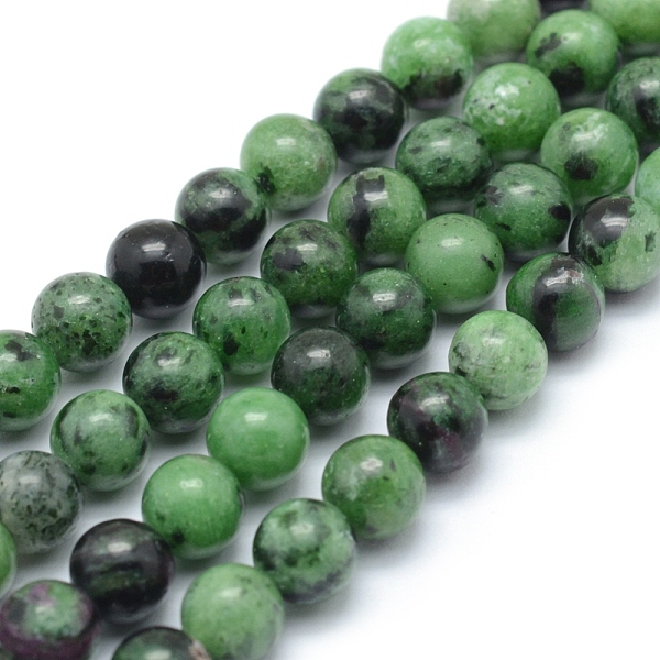 

PandaHall Natural Ruby in Zoisite Round Beads Strands, 6mm, Hole: 1mm, about 61pcs/strand, 15.55 inch(39.5cm) Ruby in Zoisite Round