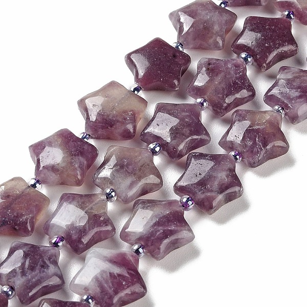 

PandaHall Natural Amethyst Beads Strands, with Seed Beads, Puffed Star, 14~15.5x15~16x6.5~7mm, Hole: 1mm, about 24~25pcs/strand...