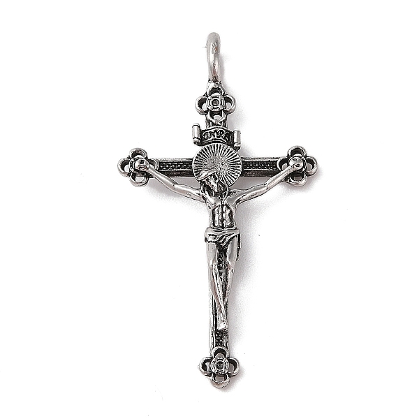 

PandaHall Tibetan Style Alloy Pendants, Cadmium Free & Lead Free, Cross with Jesus, Antique Silver, 54.5x29.5x7mm, Hole: 4mm Alloy Cross