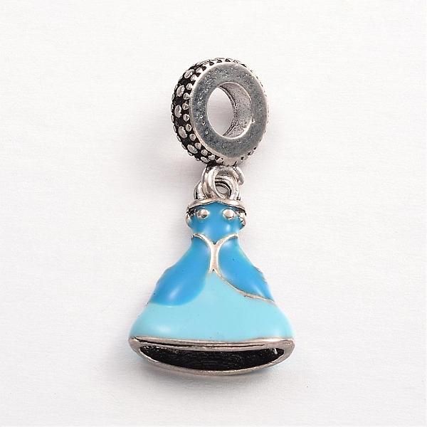 

PandaHall Dressing Alloy Enamel European Dangle Charms, Large Hole Pendants, Antique Silver, Sky Blue, 27mm, Hole: 4.5mm Alloy+Enamel...