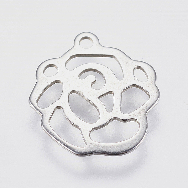 

PandaHall 201 Stainless Steel Charms, Hollow Flower, Stainless Steel Color, 13x12x0.5mm, Hole: 1mm 201 Stainless Steel Flower