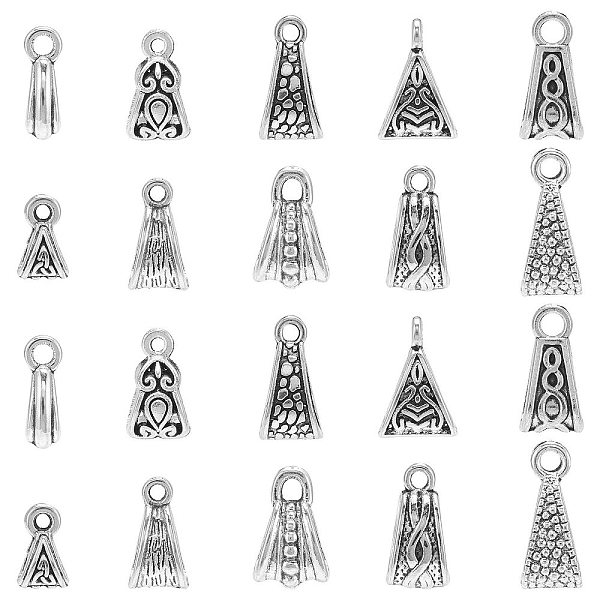 

PandaHall 100Pcs 10 Styles Alloy Tube Bails, Loop Bails, Mixed Shape, Antique Silver, 9.5~15.5x4~10x5.5~9.5mm, Hole: 1.5~2.5mm, 10Pcs/style...