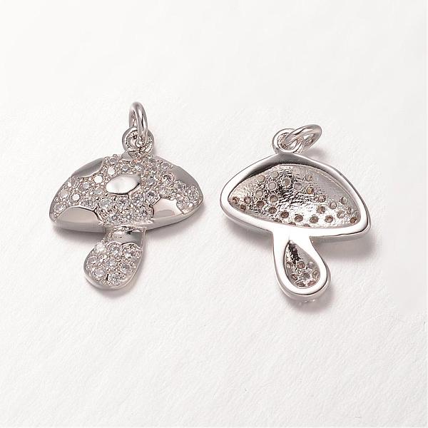 

PandaHall Brass Micro Pave Cubic Zirconia Pendants, Grade AAA, Mushroom, Cadmium Free & Nickel Free & Lead Free, Mixed Color, 15x13x3mm..., Multicolor