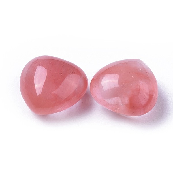 

PandaHall Cherry Quartz Glass Beads, No Hole/Undrilled, Heart, 20x20x13~13.5mm Cherry Quartz Glass Heart