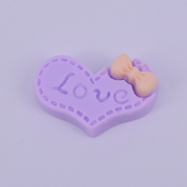 

PandaHall Opaque Frosted Resin Cabochon, Heart with Bowknot, Purple, 16.5x23.5x5.5mm Resin Heart Purple