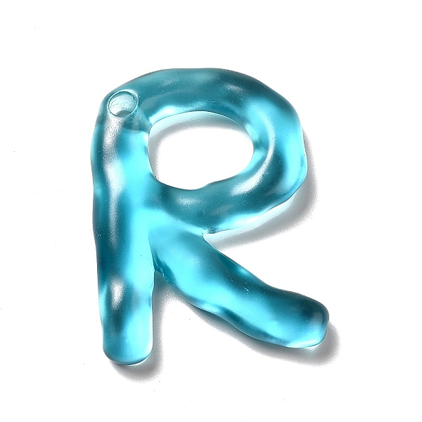 

PandaHall Transparent Resin Alphabet Pendants, Letter Charms, Letter.R, 41~45x33~52.5x8mm, Hole: 3.5mm Resin Letter R