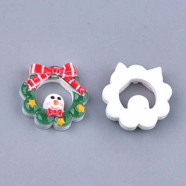 

PandaHall Resin Cabochons, Christmas Garland, Green, 20x20x5mm Resin Flower Green