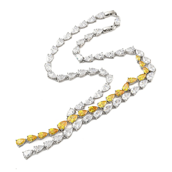 

PandaHall Brass Micro Pave Cubic Zirconia Necklaces, Teardrop, Gold, 19.33 inch(491mm) Brass Teardrop Gold