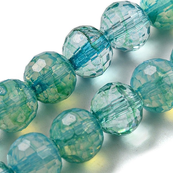 

PandaHall Baking Painted Glass Bead Strands, Faceted, Round, Cadet Blue, 8mm, Hole: 1.2mm, about 50pcs/strand, 14.37 inch(36.5cm) Glass...