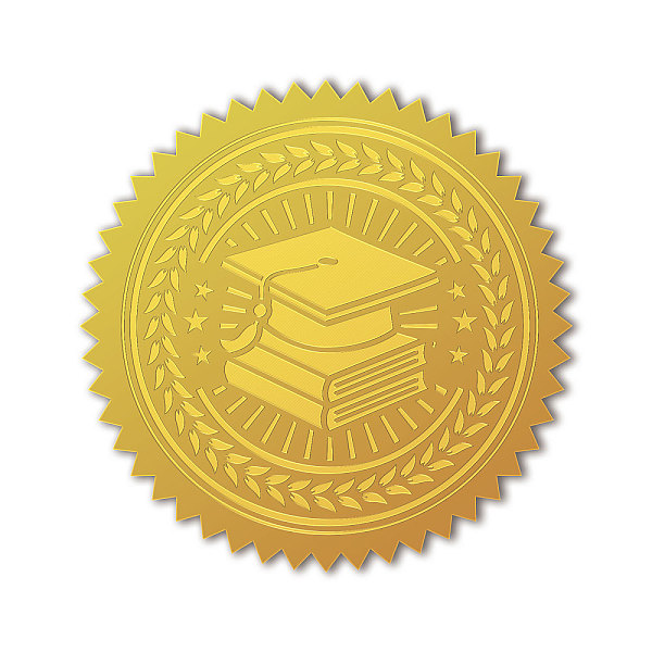 

PandaHall Self Adhesive Gold Foil Embossed Stickers, Medal Decoration Sticker, Book, 5x5cm Metal Book Gold