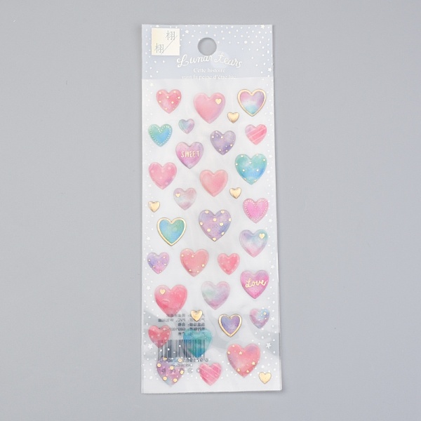 

PandaHall Epoxy Resin Sticker, for Scrapbooking, Travel Diary Craft, Heart Pattern, Colorful, 0.6~1.7x0.5~1.7cm Epoxy Resin Heart