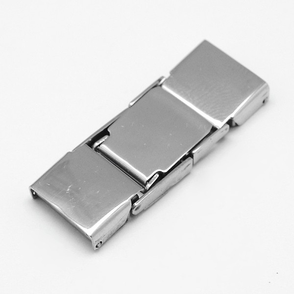 

PandaHall Rectangle 201 Stainless Steel Watch Band Clasps, Stainless Steel Color, 33x11x4mm, Hole: 1x10mm 201 Stainless Steel