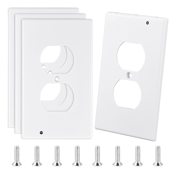 

PandaHall Plastic 1-Gang Socket Cover Plate, Rectangle, with Screws, White, 124x74x28mm, Hole: 4mm & 34x68mm Plastic Rectangle White