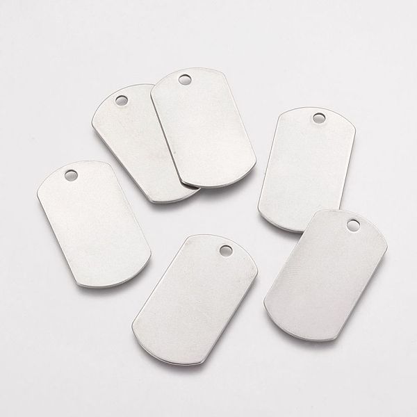 

PandaHall 304 Stainless Steel Pendants, Rectangle, Stamping Blank Tags, Stainless Steel Color, 35x19.5x1mm, Hole: 3mm 304 Stainless Steel...