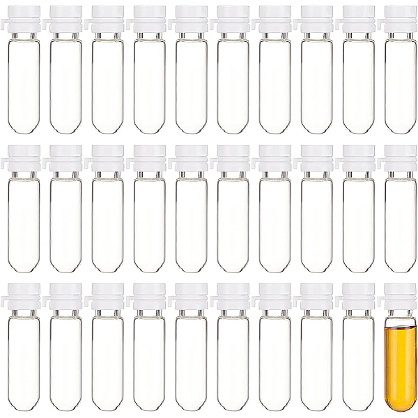 

PandaHall BENECREAT 70pcs 3ml Glass Round Bottom Vials with Tear off Cover, Transparent Mini Glass Jars Bottles for DIY Decoration..., White