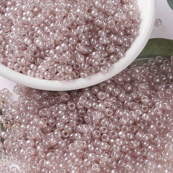 

PandaHall MIYUKI Round Rocailles Beads, Japanese Seed Beads, 8/0, (RR3502) Transparent Tan Luster, 3mm, Hole: 1mm, about 2111~2277pcs/50g..., Orange