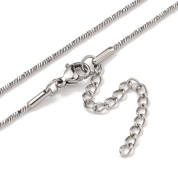

PandaHall 304 Stainless Steel Snake Chain Necklaces, Stainless Steel Color, 17.64x0.06 inch(44.8x0.15cm) 304 Stainless Steel