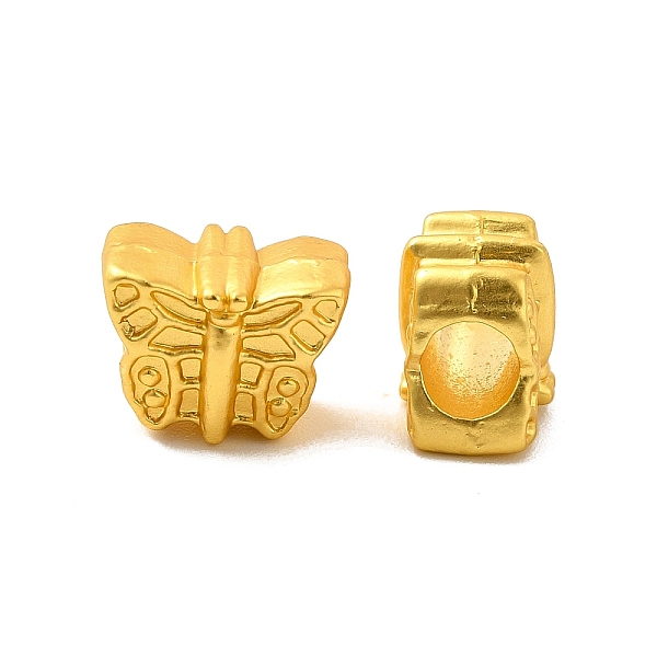 

PandaHall Rack Plating Alloy European Beads, Large Hole Beads, Lead Free & Cadmium Free & Nickel Free, Butterfly, Matte Gold Color...