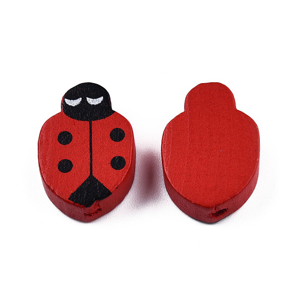 

PandaHall Spray Painted Wood Big Beads, with Single-Sided Printed Beads, Ladybird Charm, Dark Red, 19~20x14~14.5x6mm, Hole: 1.6mm, about...