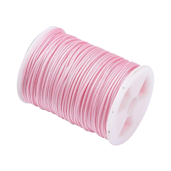 

PandaHall Nylon Thread Cord, DIY Braided Ball Jewelry Making Cord, Pink, 0.8mm, about 10m/roll(10.93yards/roll) Nylon Pink