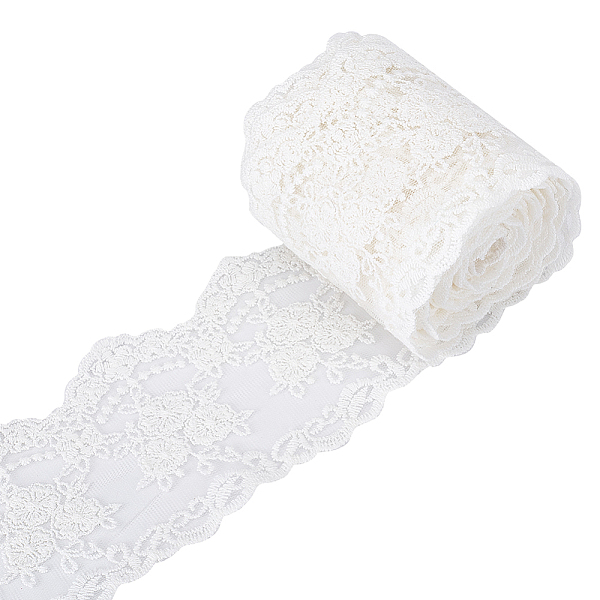 Gorgecraft 5 ヤードギピュール白弾性レーストリムヨーロッパクラウンアイレットトリミング花刺繍縫製レースリボン装飾工芸品花束ギフト包装結婚式の衣服の装飾